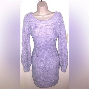 FASHION NOVA SWEATER DRESS LAVENDER SIZE MEDIUM